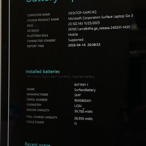 Windows Notebook Body Surface Laptop Go 3 12 I5-1235U 8Gb