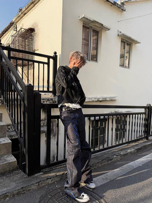 Other Archive Blue Star Script Stacked Denim