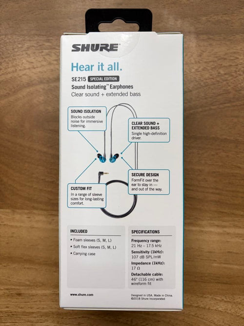 Shure Wired Earphone Se215 Special Edition