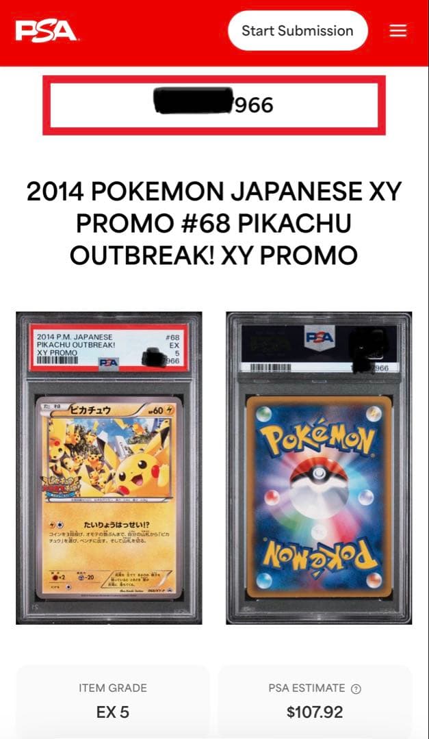 Pokemon Card Game Psa Promo 068/Xy-P