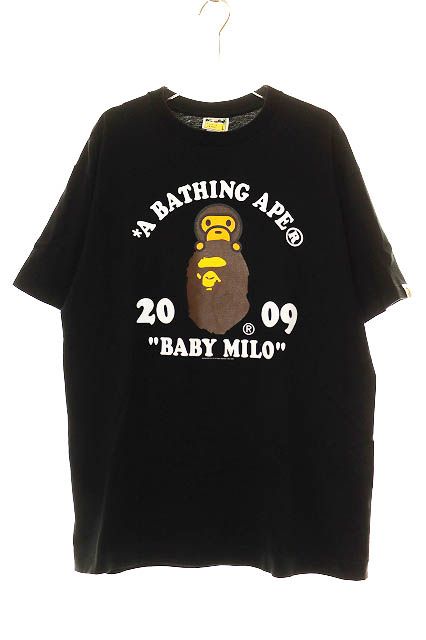 A Bathing Ape T -Shirt Milo On Head Tee Black L 260624
