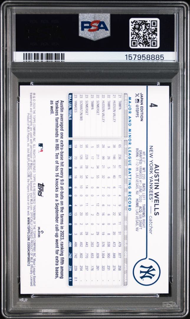 Mlb 2024 Topps Austin Wells Psa 10