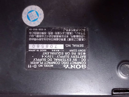 Sony Portable Cd Players Discman D-11