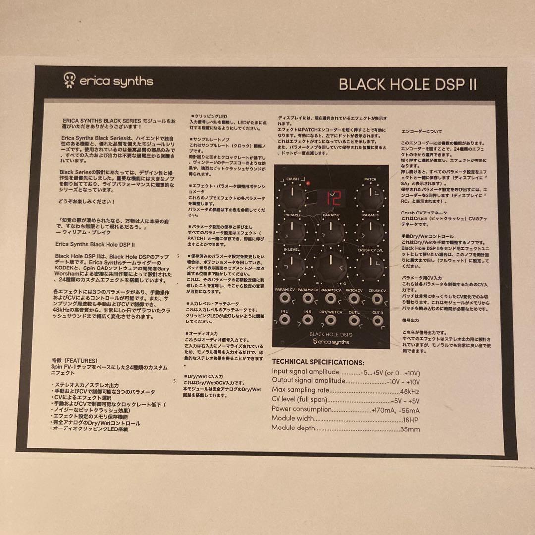 Modular Synthesizers Erica Synths Black Hole Dsp2