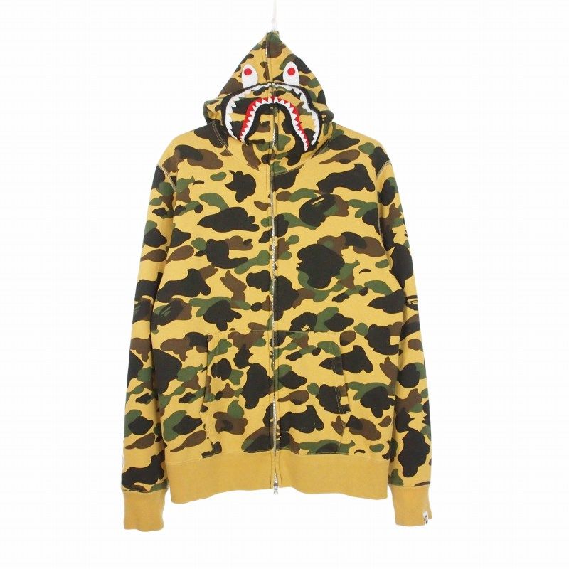 A Bathing Ape Hoodie 1St Camo Shark Full Zip L 001Zpk801004M