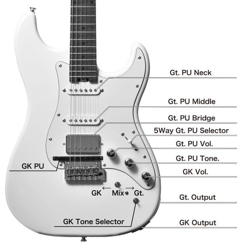 Electric Guitar Bsh-Std-Gk Wh Bacchus Boss Gk-5