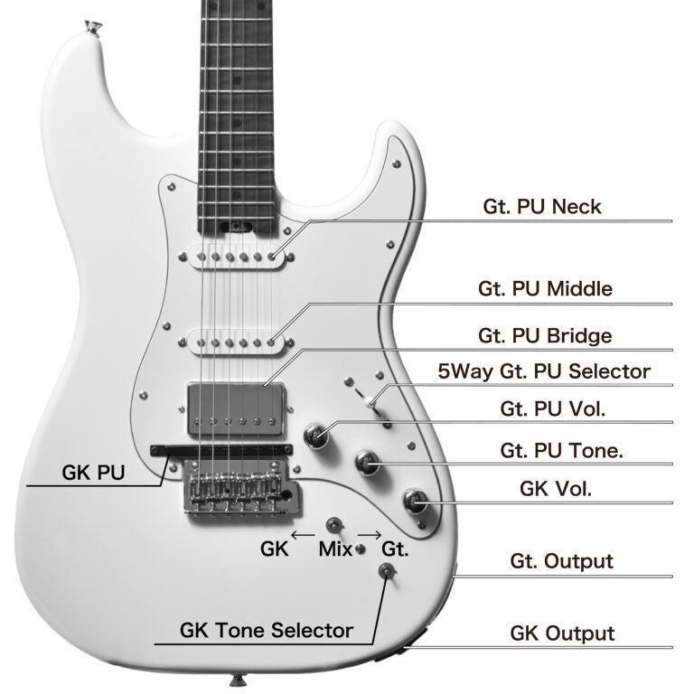 Electric Guitar Bsh-Std-Gk Wh Bacchus Boss Gk-5