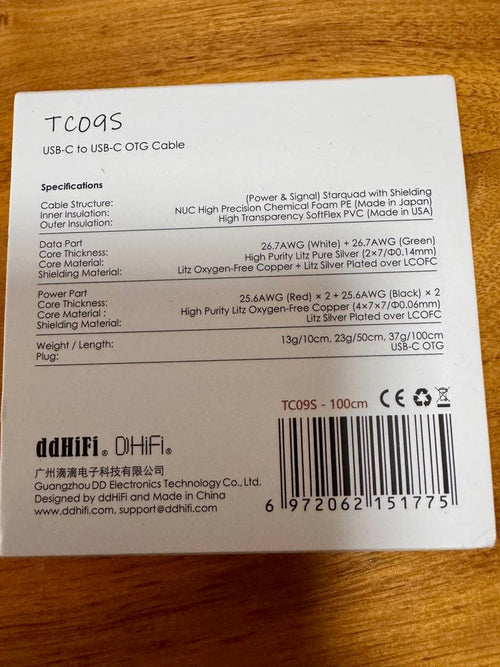 Usb Cables Ddhifi Tc09S Usb-C (10Cm