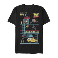 Disney T -Shirt Pixars Toy Story Mens Pixels Retro Video Game Style Tee Black