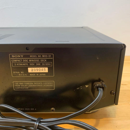 Sony Cd, Md Cassette Decks Mxd-D1