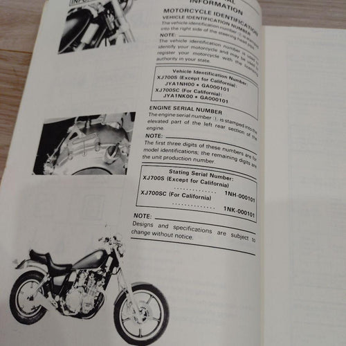 Yamaha Catalogs Manuals Xj700 S/Sc