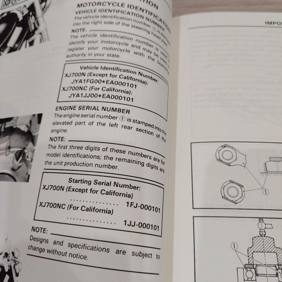 Yamaha Catalogs Manuals Xj700 S/Sc