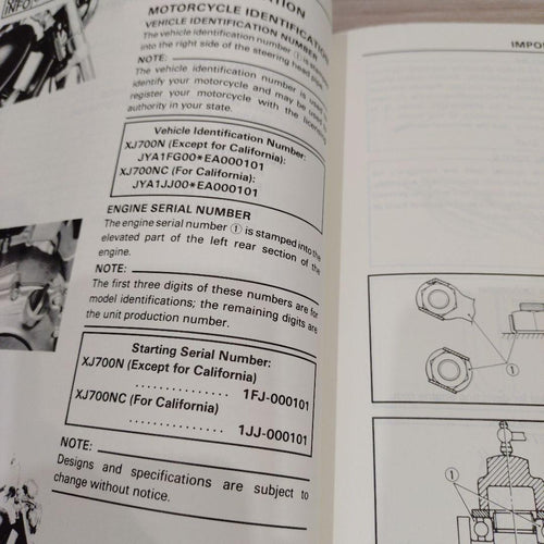 Yamaha Catalogs Manuals Xj700 S/Sc