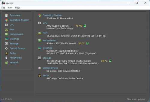 Gaming Desktop Ryzen5 3600X Rx7600 Pc