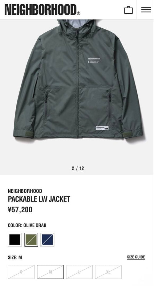 Neighborhood Nylon Jackets 2026 Packable Lw Jacket Olive Drab