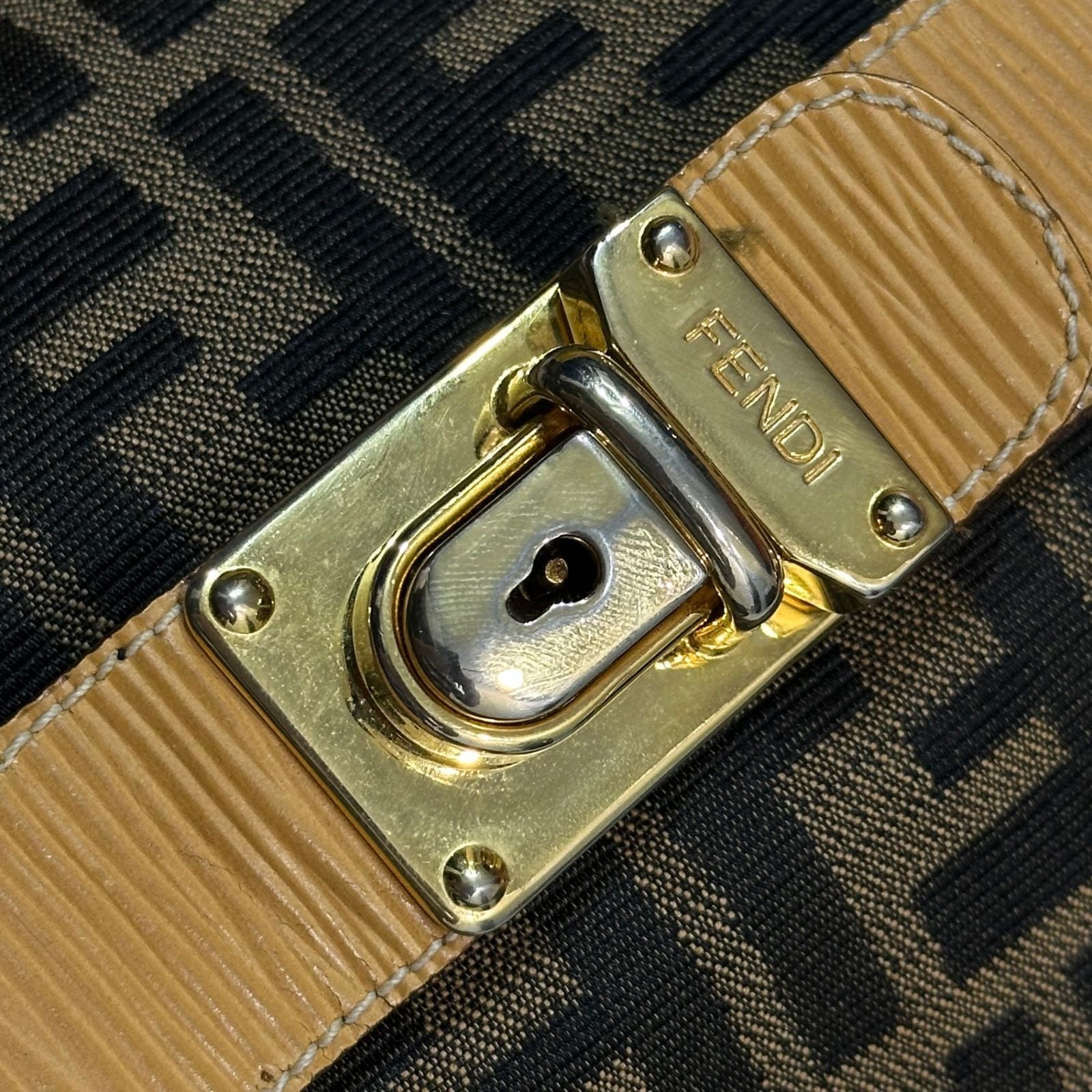 Fendi Handbag Zucca Pattern Vanity Bag Old