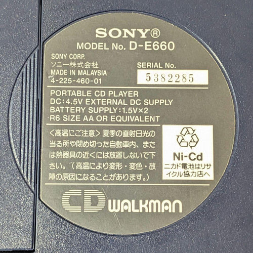 Sony Portable Cd Players Walkman D-E660
