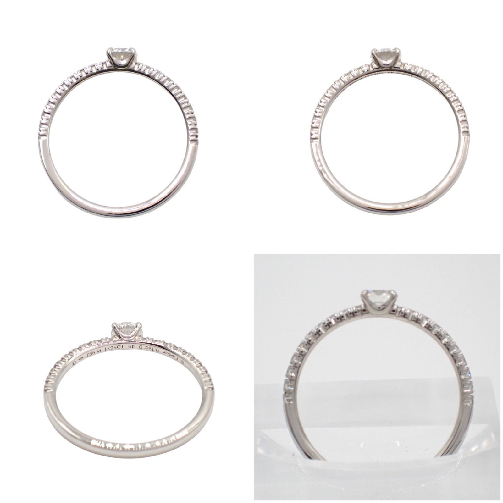 Cartier Ring 0.19Ct E Vvs1 3Ex 49 9 Pt950 4665