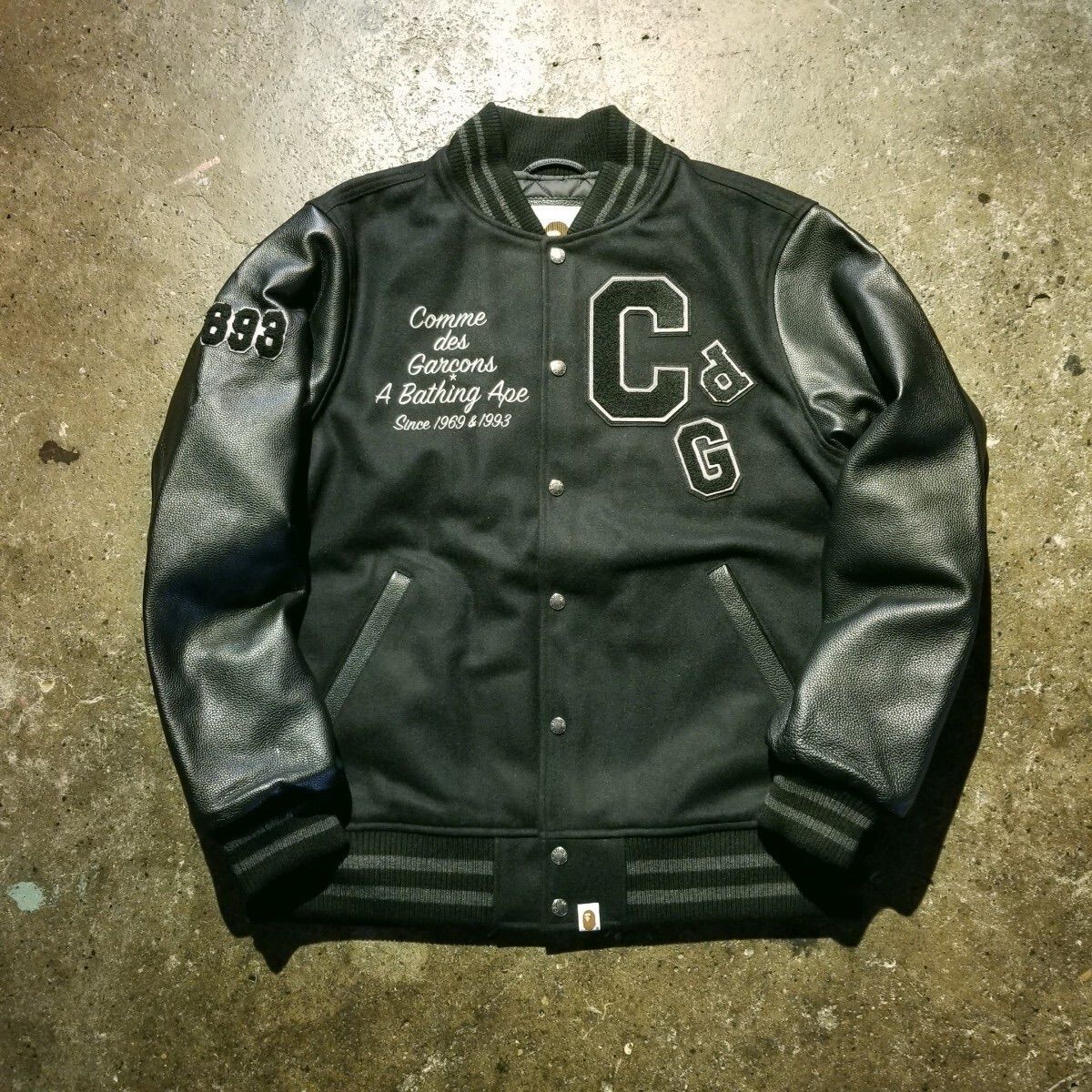 A Bathing Ape Stadium Comme Des Garcons Varsity Jacket Xl 2023