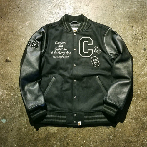 A Bathing Ape Stadium Comme Des Garcons Varsity Jacket Xl 2023