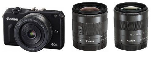 Digital Slr Canon Eos M2 Ef-M18-55Mm F3.5-5.6 Is Stm Ef-M22Mm F2 Ef-M11-22Mm