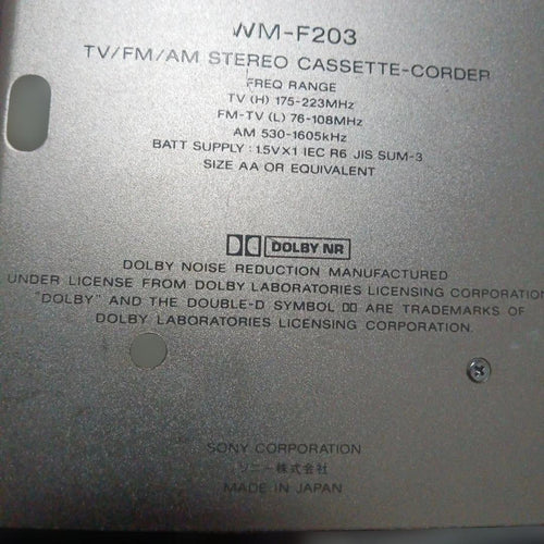 Sony Cassette Players Wm-F203