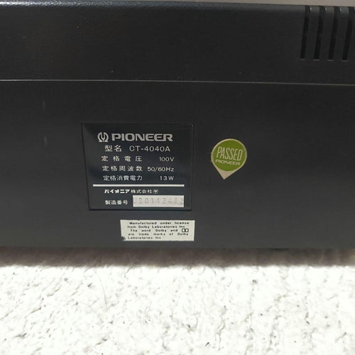 Pioneer Cd, Md Cassette Decks Ct-4040A Ok
