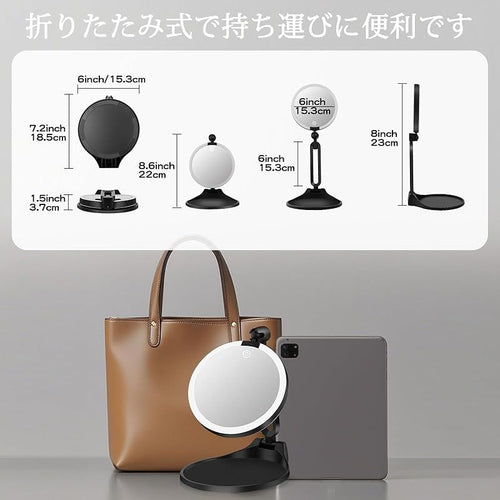 Desktop Mirror /10 3 Led 360 1X& 1