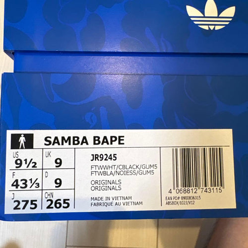 A Bathing Ape Sneakers Adidas X Samba Bape 27.5