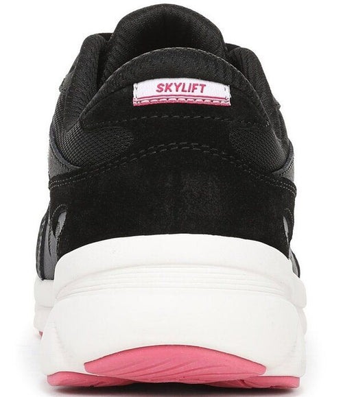 Sneakers Ryka Womenskylift Mesh And Leather Fitness Walking Blackwhite