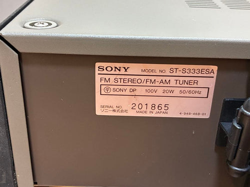 Sony Radio Tuner St-S333Esa Fm/Am
