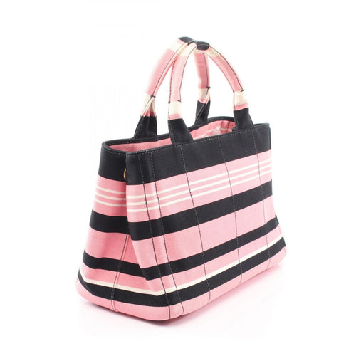 Prada Tote Bag Canapa Righe 2Way Used B