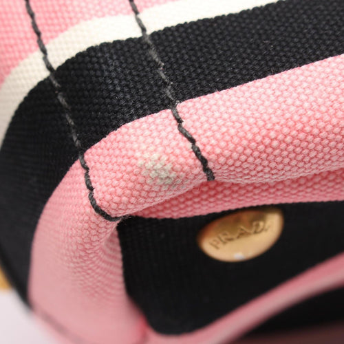 Prada Tote Bag Canapa Righe 2Way Used B