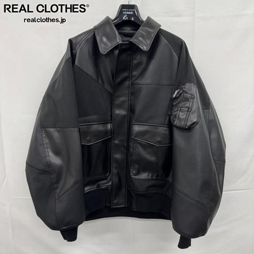 Comme Des Garcons Homme Jumper Blouson Synthetic Leather Patchwork Hp-J011/M