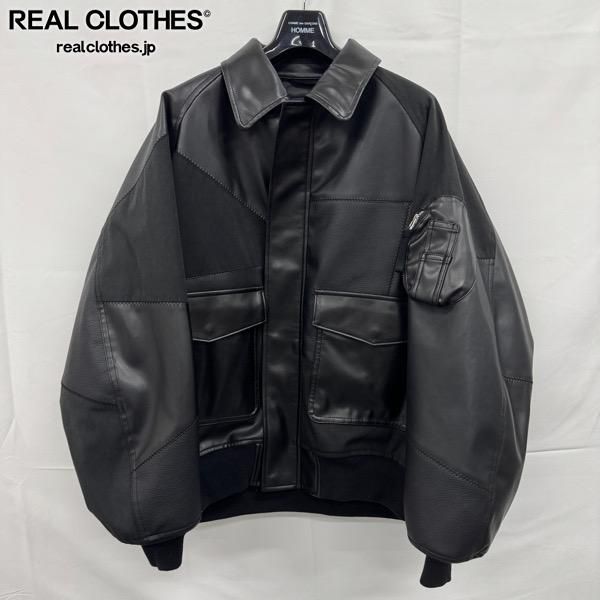 Comme Des Garcons Homme Jumper Blouson Synthetic Leather Patchwork Hp-J011/M