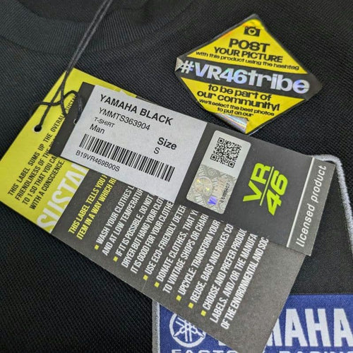 Yamaha T-Shirts Vr 46 Black/Ymmts363904 Black
