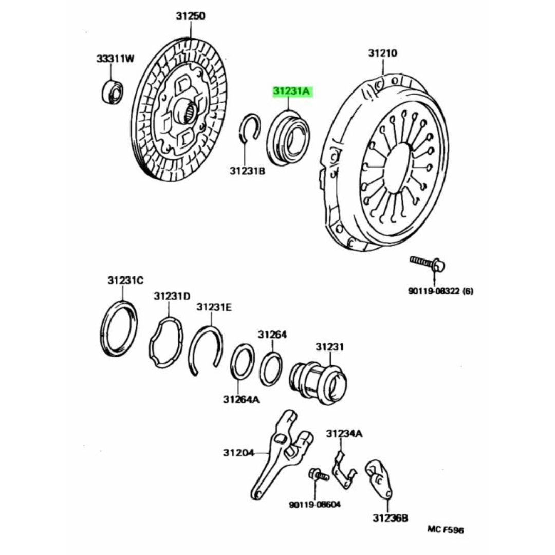 Toyota Clutch Chaser Cresta Mark 2 Jzx90 Jzx100 Jzx110 V Ir-V R154 Release Hub