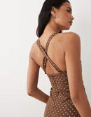 Asos Long Sleeves, Three Quarter Sleeve Design Fluted Hem Halter Neck Dress