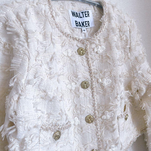 Walter Baker Collarless Jackets Walterbaker Rolandjacket Heron Tweed/
