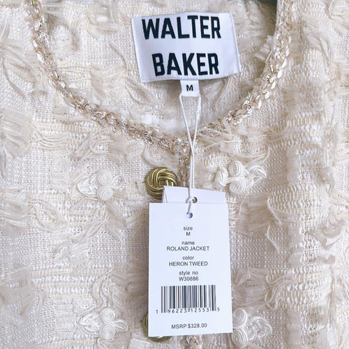 Walter Baker Collarless Jackets Walterbaker Rolandjacket Heron Tweed/