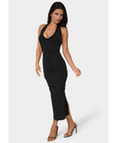 Bebe Long Sleeves, Three Quarter Sleeve Womenslinky Shir Red Halter Maxi Dress