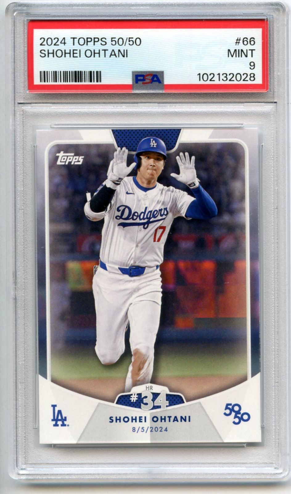 Topps Mlb Psa Psa9 Mint 2024 50/50 #66 Hr #34 Shohei Ohtani