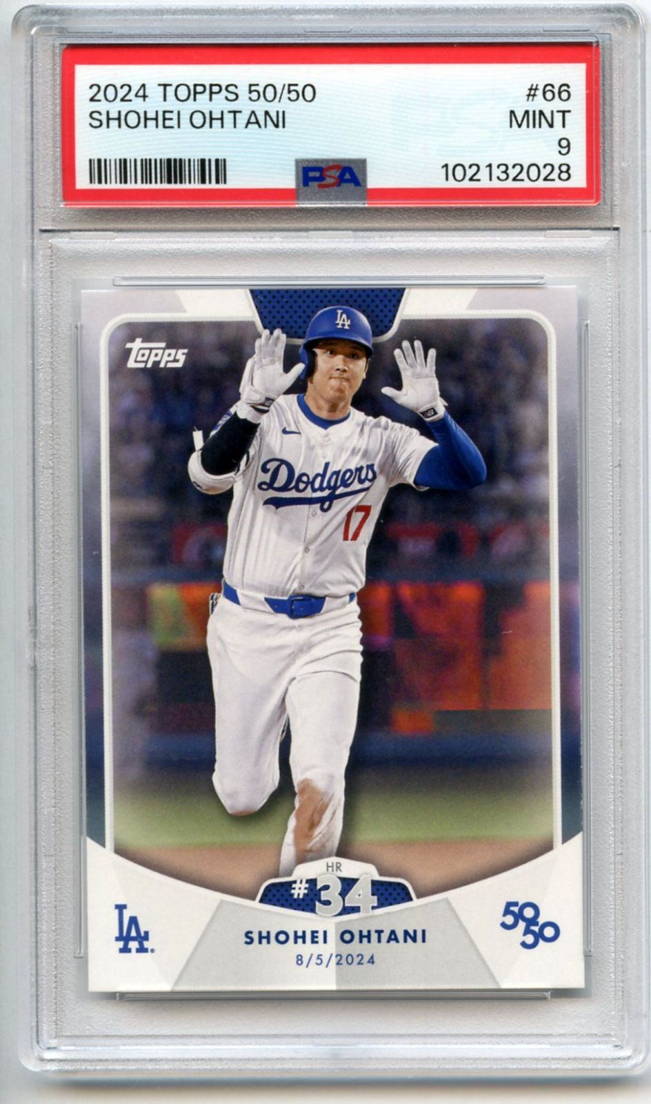 Topps Mlb Psa Psa9 Mint 2024 50/50 #66 Hr #34 Shohei Ohtani