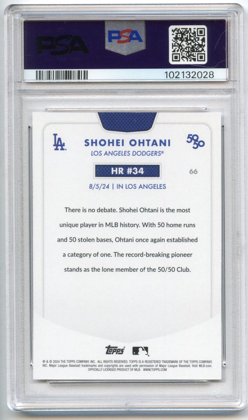 Topps Mlb Psa Psa9 Mint 2024 50/50 #66 Hr #34 Shohei Ohtani