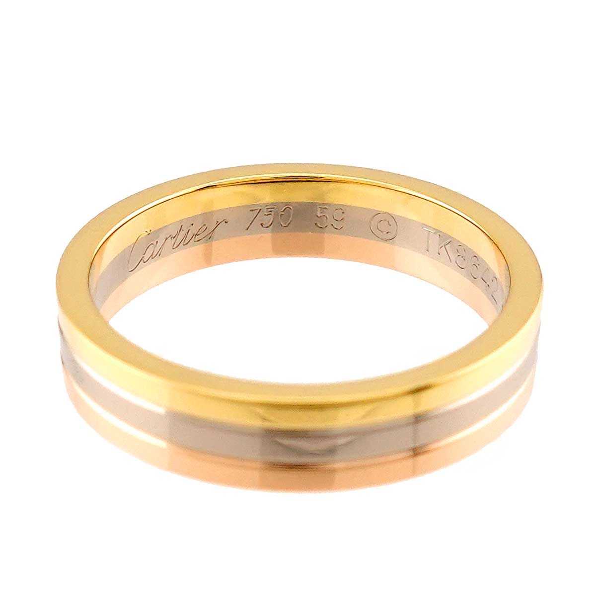 Cartier Ring #59 K18 Yg Wg Pg 3 750 Vendome 90324408