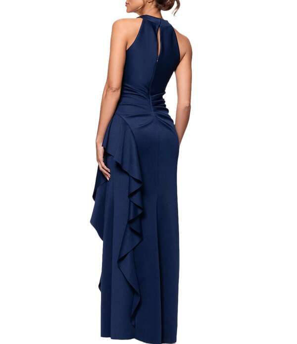 Skape Long Sleeves, Three Quarter Sleeve Xscape Halter Neck Scuba Crepe Side