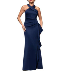 Skape Long Sleeves, Three Quarter Sleeve Xscape Halter Neck Scuba Crepe Side