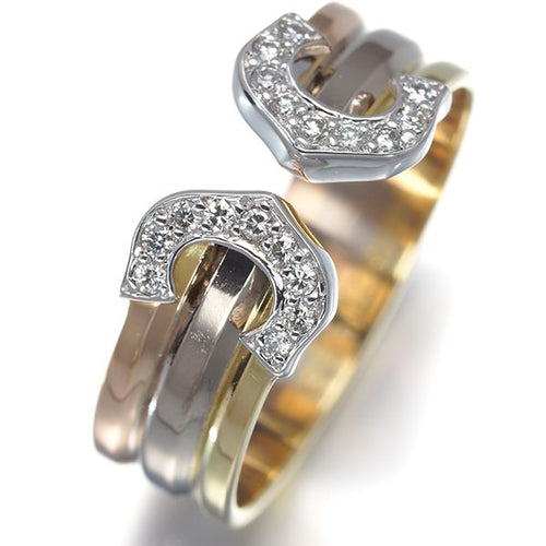 Cartier Ring 2C C C2 Sm 53 K18Yg/Wg/Pg #194157