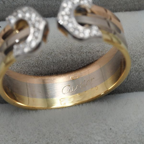 Cartier Ring 2C C C2 Sm 53 K18Yg/Wg/Pg #194157