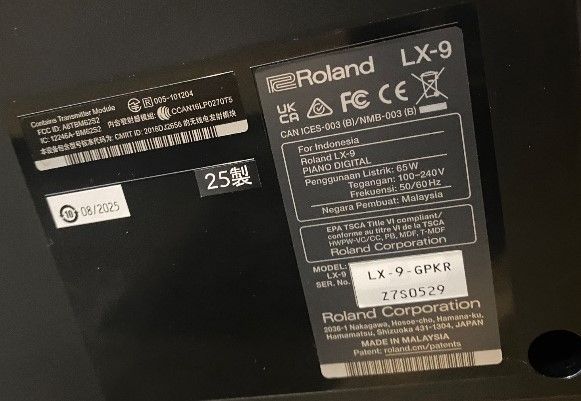 Roland Keyboard Electronic Piano 89174 Lx9Gpkr 25